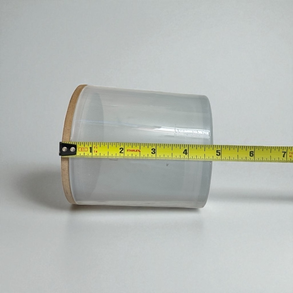 Frosted White Glass Jar With Wooden Lid - Picture 8 of 9